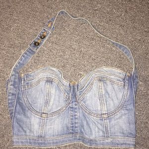 GUESS denim crop top